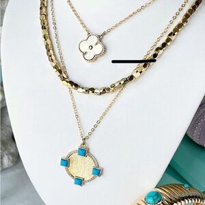 Park Lane Gold Necklace with Turquoise Accents